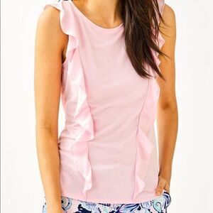 Lilly Pulitzer Pink Austen Ruffle Top
